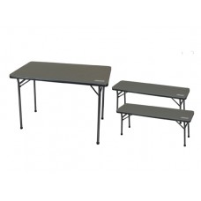 Coleman Folding Table & 2 Bench Set